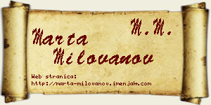 Marta Milovanov vizit kartica